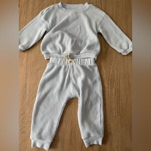 Carter's Soft baby blue Waffle Knit set